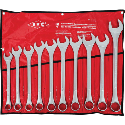 ICWJ-10M Jumbo Wrench Set, Combination, 10 Pieces, Metric Superchem Industries