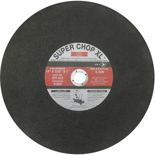 A30R Super Chop Stud-Cutting Cut-Off Wheel, 14" x 3/32", 1" Arbor, Type 1, 4400 RPM Superchem Industries