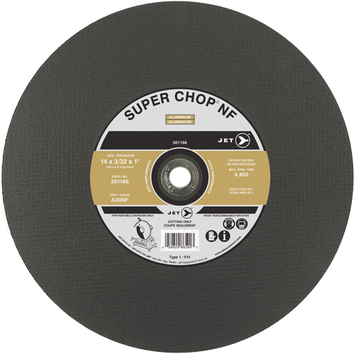 A30NF Super Chop Cut-Off Wheel, 14" x 3/32", 1" Arbor, Type 1, 4400 RPM Superchem Industries
