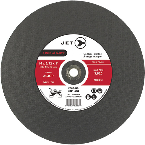 A24GP Power Abrasive Cut-Off Wheel, 20" x 5/32", 1" Arbor, Type 1, 3000 RPM Superchem Industries