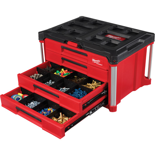 PackOut 4-Drawer Tool Box, 16-3/10" x 22-1/5" x 14-3/10", Red Superchem Industries
