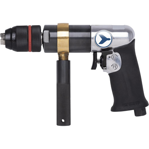 AD12VSR Variable Speed Air Drill, 6 CFM, 1/4" NPT, 1/2" Chuck, Keyless Superchem Industries