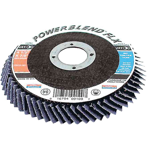 Disques &agrave; lamelles haute performance PowerBlend FLX, 4-1/2" x Type 27, Grain Z40, Zirconium Superchem Industries