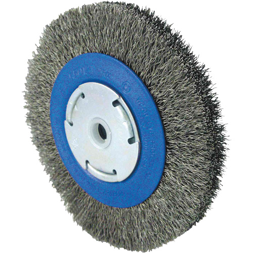 Brosse rotative &agrave; fil torsad&eacute;, 6" dia., Fils 0,014", Arbre 1/2" - 5/8" - 2 Superchem Industries