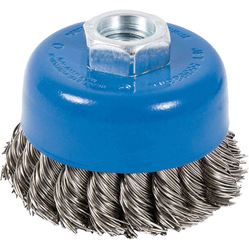 CK3201-SST Brosse boisseau &agrave; fils nou&eacute;s torsad&eacute;s en acier inoxydable, 3" dia. x 5/8"-11 arbre Superchem Industries