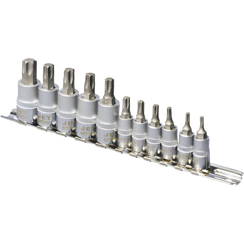 SS1438-11T Chrome Socket Bit Sets, Torx&reg;, 1/4"/3/8" Drive, 10 Pcs Superchem Industries