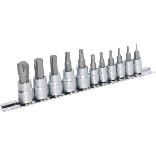 JHBS-11M Hextractor Metric Bit Socket Set, Hex, 1/4"/3/8" Drive, 11 Pcs Superchem Industries