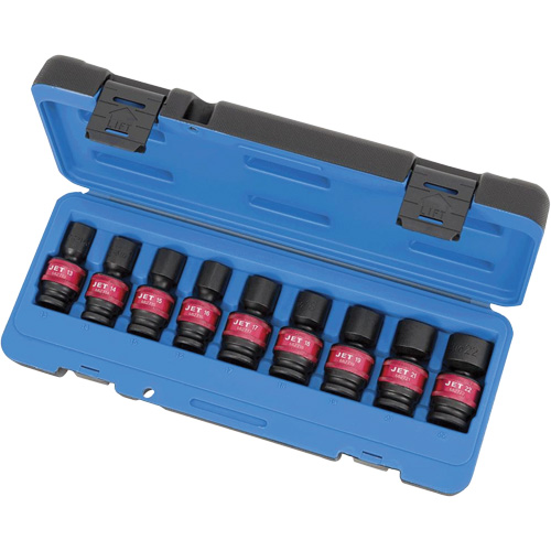 PSU912M Universal Socket Sets, 9 Pcs, Impact, 1/2" Drive Size Superchem Industries
