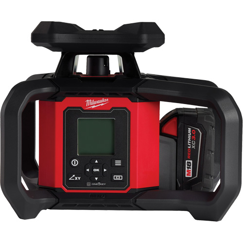 M18 Red Exterior Dual Slope Rotary Laser Level Kit with Receiver & Remote, 4000' (1219.2 m) Superchem Industries