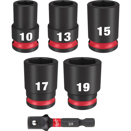 Shockwave Impact Duty Metric Socket Set, 6 Pcs, Impact, 3/8" Drive Size Superchem Industries