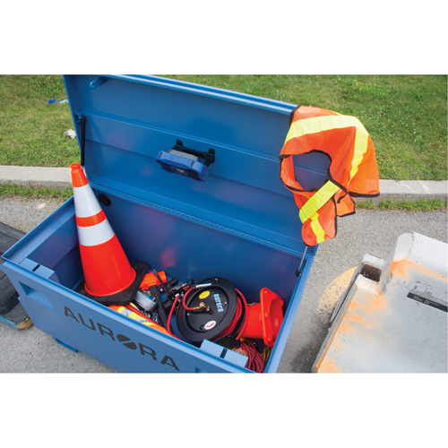 Coffre &agrave; outils de chantier, 60" x 24" x 27-1/2", Acier, Bleu Superchem Industries