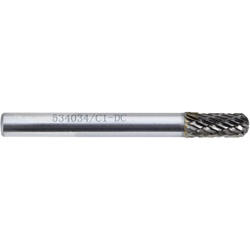 C1-DC JET-KUT GP Round Nose Shape Carbide Bur, 1/4" Dia. Superchem Industries