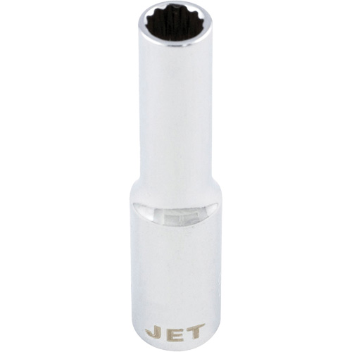 Douille chrom&eacute;e, 8 mm, Prise 1/4", 12 pans, Profond Superchem Industries