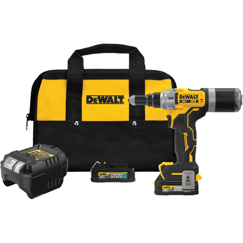 Ensemble d'outil &agrave; riveter sans fil et sans balai 1/4" XR avec POWERSTACK Superchem Industries