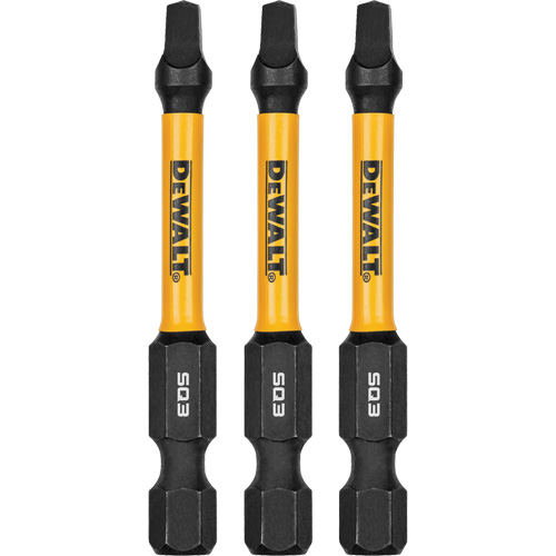 3-Piece FLEXTORQ&reg; Impact Screwdriving Bits, Square, #3, 1/4" Drive Superchem Industries