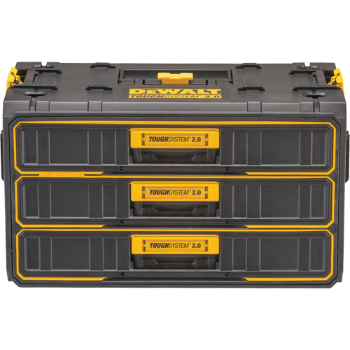 Unit&eacute; &agrave; trois tiroirs ToughSystem 2.0, 21-4/5" x 12-3/10" x 12-3/5", Noir/Jaune Superchem Industries