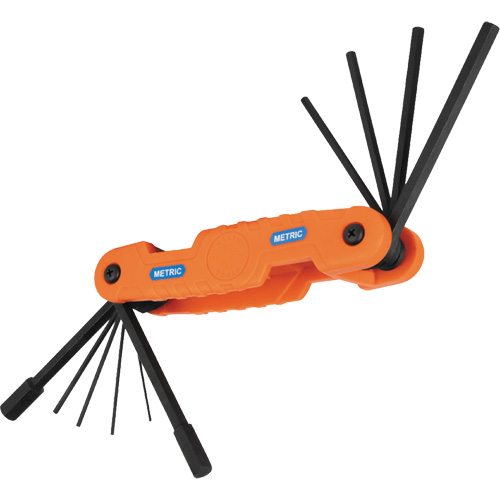 Pro Folding Hex Key Set, 10 Pcs., Metric Superchem Industries