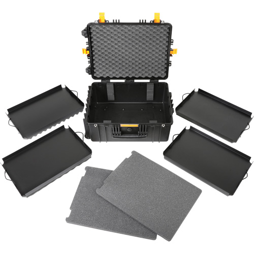 Heavy-Duty Portable Rolling Tool Case, 18-3/5" W x 24-3/5" D x 11-1/2" H, Black Superchem Industries