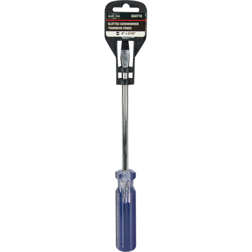 Tournevis &agrave; fente bleu transparent avec bandes, Tige de 5/16", Ronde, Prise en Plastique Superchem Industries