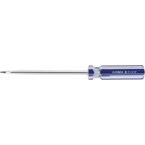 Tournevis &agrave; fente bleu transparent avec bandes, Tige de 5/16", Ronde, Prise en Plastique Superchem Industries