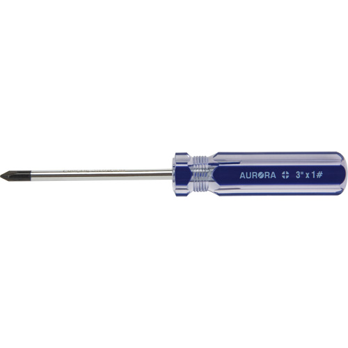 Blue Transparent Striped Philips Screwdriver, #1, Plastic Handle Superchem Industries
