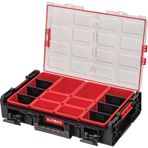 Arx&reg; 2X-Large Organizer with Bins, 23" x 15-1/5" x 6-4/5", Black Superchem Industries
