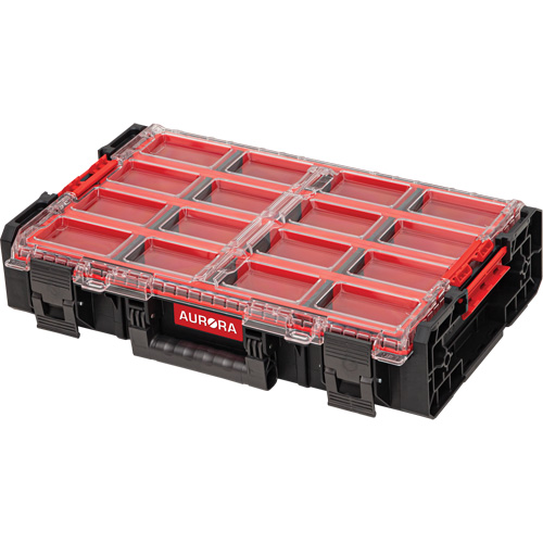 Arx X-Large Organizer with Long Bins, 23" x 15-1/5" x 5", Black Superchem Industries