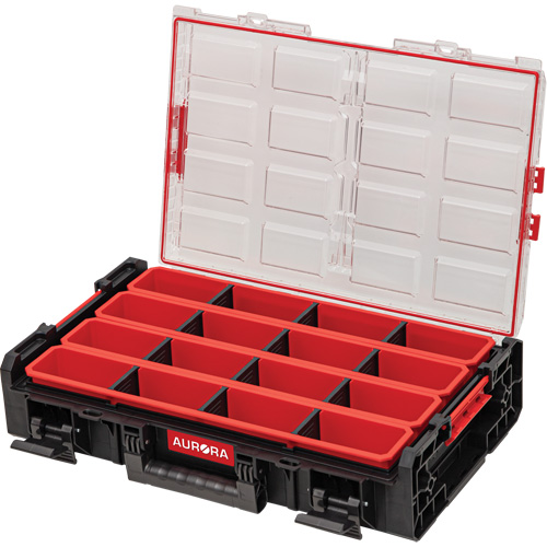 Arx X-Large Organizer with Long Bins, 23" x 15-1/5" x 5", Black Superchem Industries
