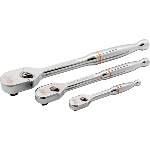 1/4", 3/8" & 1/2" Drive 120XP Full Polish Teardrop Ratchet Set Superchem Industries