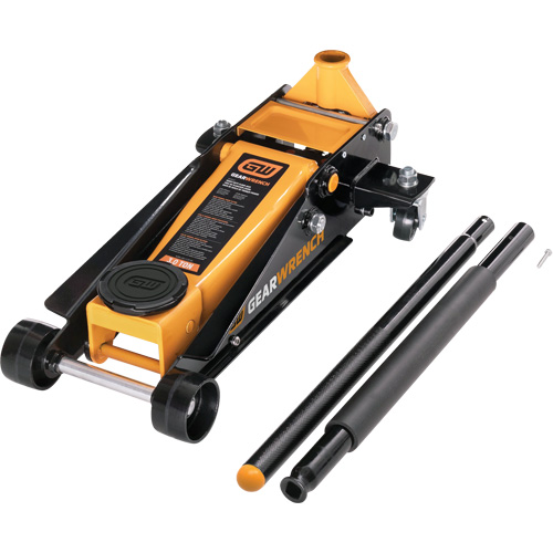 Heavy-Duty Floor Jack, 3 Ton(s) Capacity, 5-1/4" Lowered, 18-1/4" Raised, Manual Hydraulic Superchem Industries