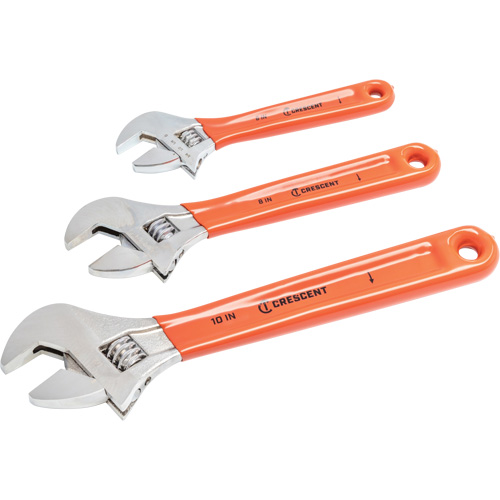 Cushion Grip Wrench Set, Adjustable, 3 Pieces Superchem Industries