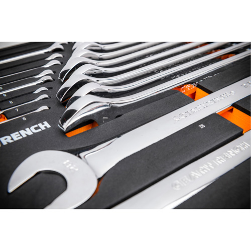 12-Point Long Pattern Combination Metric Wrench Set in Foam Storage Tray, Open-Ended, 24 Pieces, Metric Superchem Industries