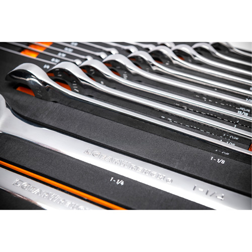 12-Point Long Pattern Combination SAE Wrench Set in Foam Storage Tray, Open-Ended, 19 Pieces, Imperial Superchem Industries