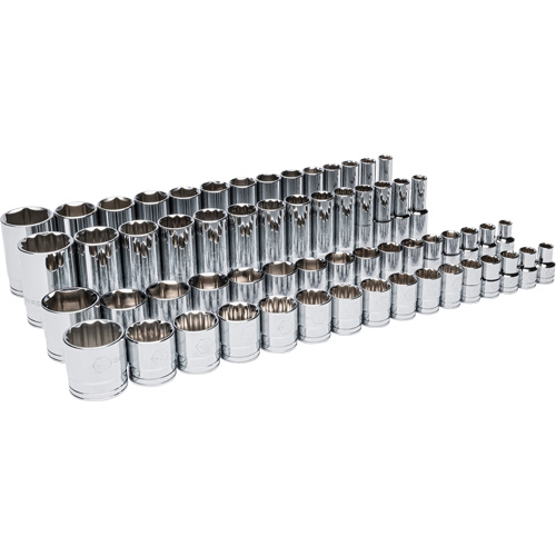 Master SAE Socket Set in Foam Storage Tray, 60 Pcs, 1/2" Drive Size, Deep Superchem Industries
