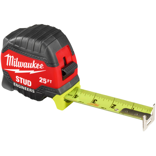 Stud Tape Measure with Engineer's Scale, 1-5/16" x 25' Superchem Industries