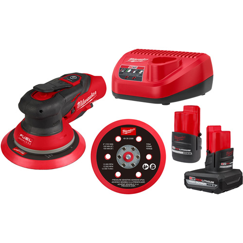 M12 FUEL 6" Random Orbital Sander Kit, 6" Sand Paper, 12 V Superchem Industries