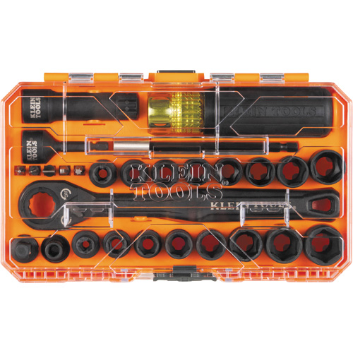 KNECT Essential Pass Through Impact Socket Set, 28 Pcs, Impact, 3/8" Drive Size Superchem Industries