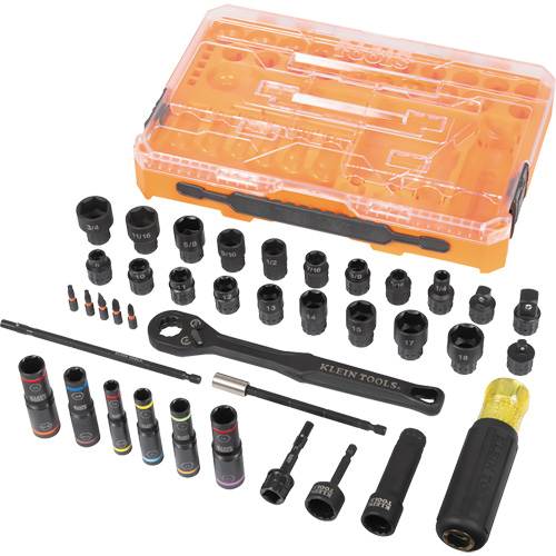 KNECT Complete Impact Pass Through & Flip Socket Set, 39 Pcs, Impact Superchem Industries