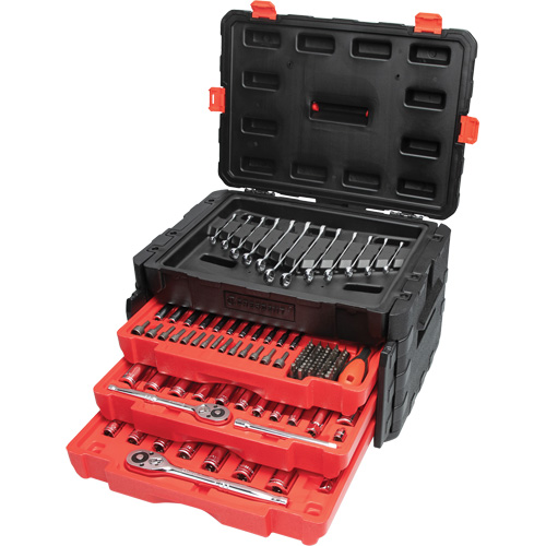 1/4", 3/8" & 1/2" Mechanics Hand Tool Set with 3-Drawer Storage Case Superchem Industries