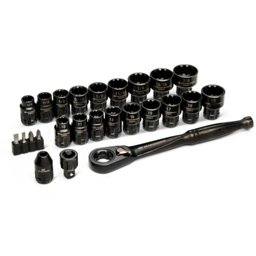 Pass-Thru Ratchet & Socket Set, 25 Pcs, 3/8" Drive Size Superchem Industries