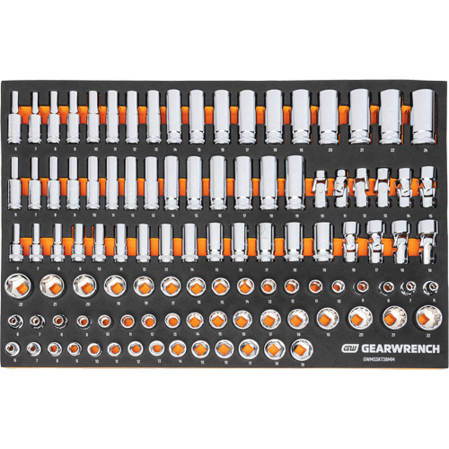 MEGAMOD Metric Mechanics Tool Set in Modular Foam Trays with Rolling Cabinet, 358 Pieces Superchem Industries