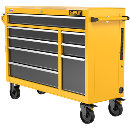Heavy-Duty Mobile Workstation, 8 Drawers, 52" W x Yellow Superchem Industries