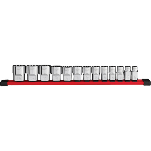 12-Point SAE Socket Set, 13 Pcs, 1/2" Drive Size Superchem Industries
