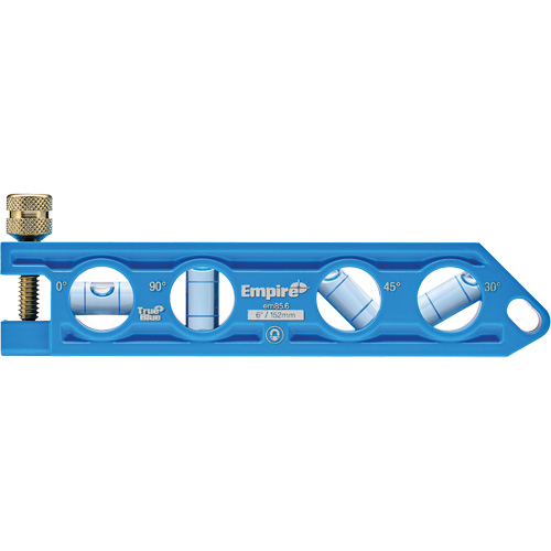 TRUE BLUE&reg; Die Cast Torpedo Level, 6" L, Aluminum, 4 Vials Superchem Industries