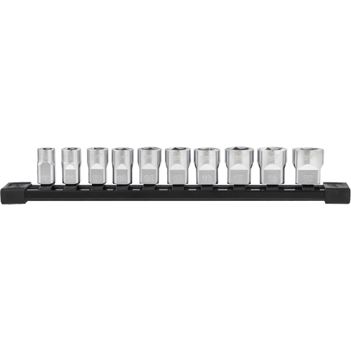 Metric Sockets with Four Flat Sides, 10 Pcs, 3/8" Drive Size Superchem Industries