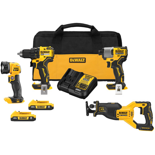 XR&reg; Brushless Cordless 4-Tool Combo Kit, Lithium-Ion, 20 V Superchem Industries