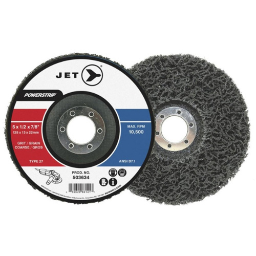 Meule &agrave; centre d&eacute;prim&eacute; pour pr&eacute;paration de surfaces POWERSTRIP XCL T27 , 5" dia., Grain Cors&eacute; Superchem Industries