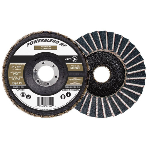 POWERBLEND NF Flap Disc, 5" x 7/8", Type 29, Z60 Grit, Zirconia Alumina Superchem Industries
