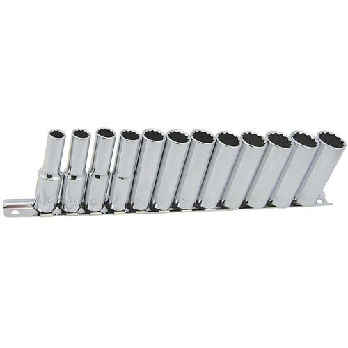 SS3812DM-12 12-Point Metric Socket Set, 12 Pcs, 3/8" Drive Size, Deep Superchem Industries