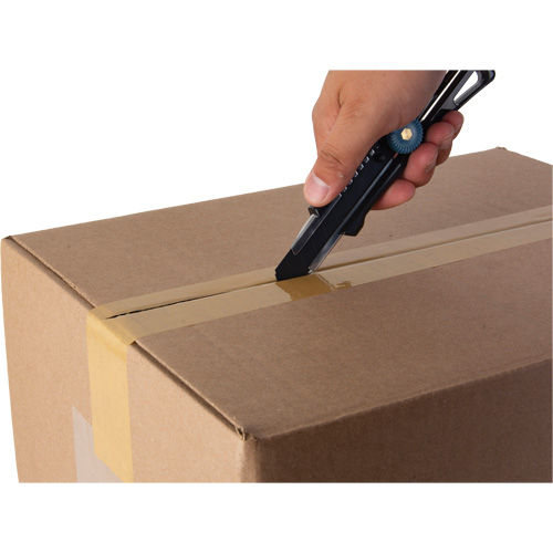 Couteau professionnel de 18 mm avec verrouillage &agrave; cliquet, Acier inoxydable, Robuste, Prise en Plastique Superchem Industries